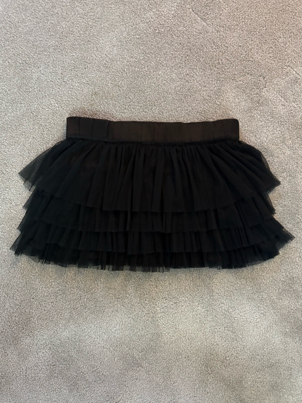 Black layered tulle mini skirt